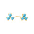Gold Lab Created Turquoise Lotus Stud Earrings